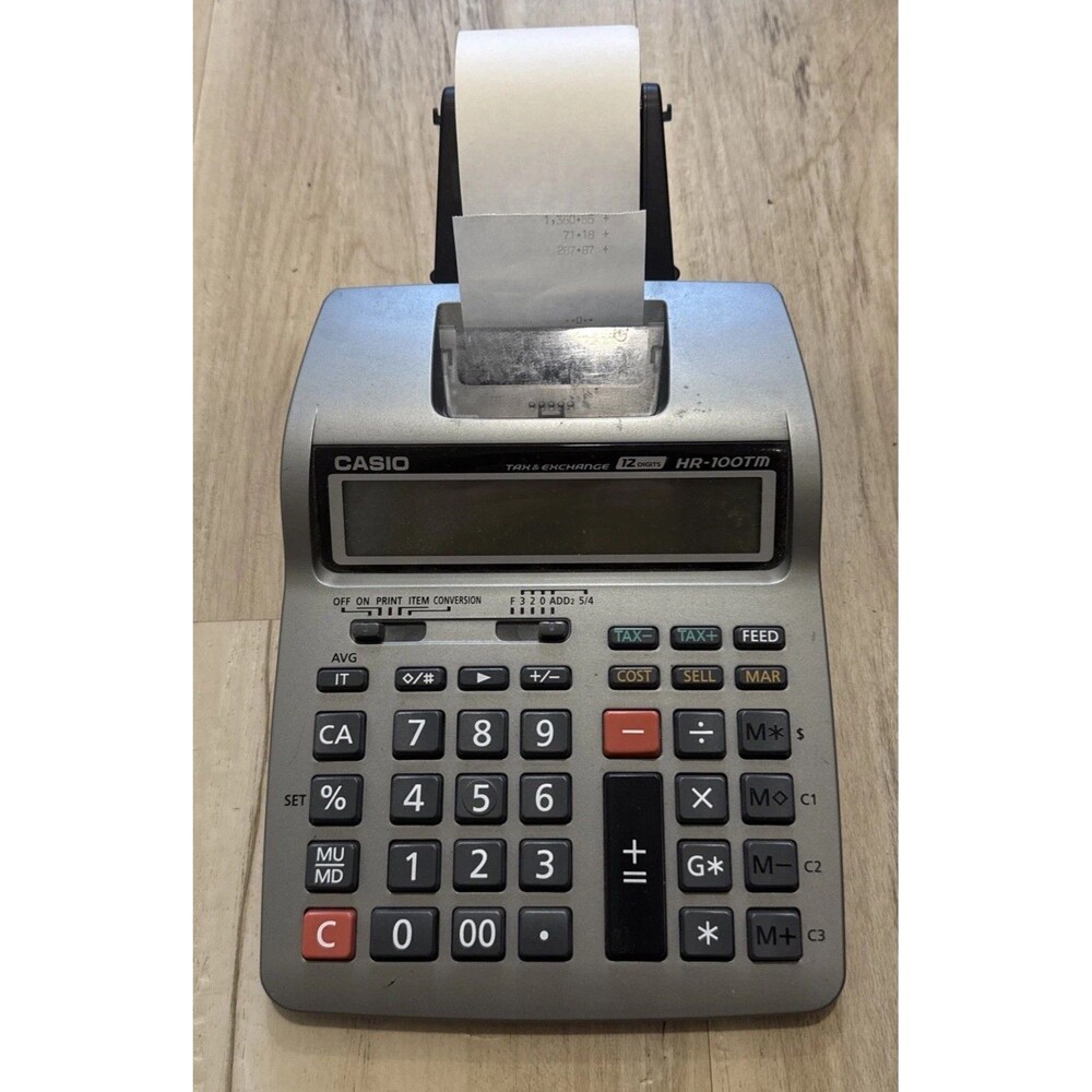 Casio HR-100TM Printing Calculator with Power Cord